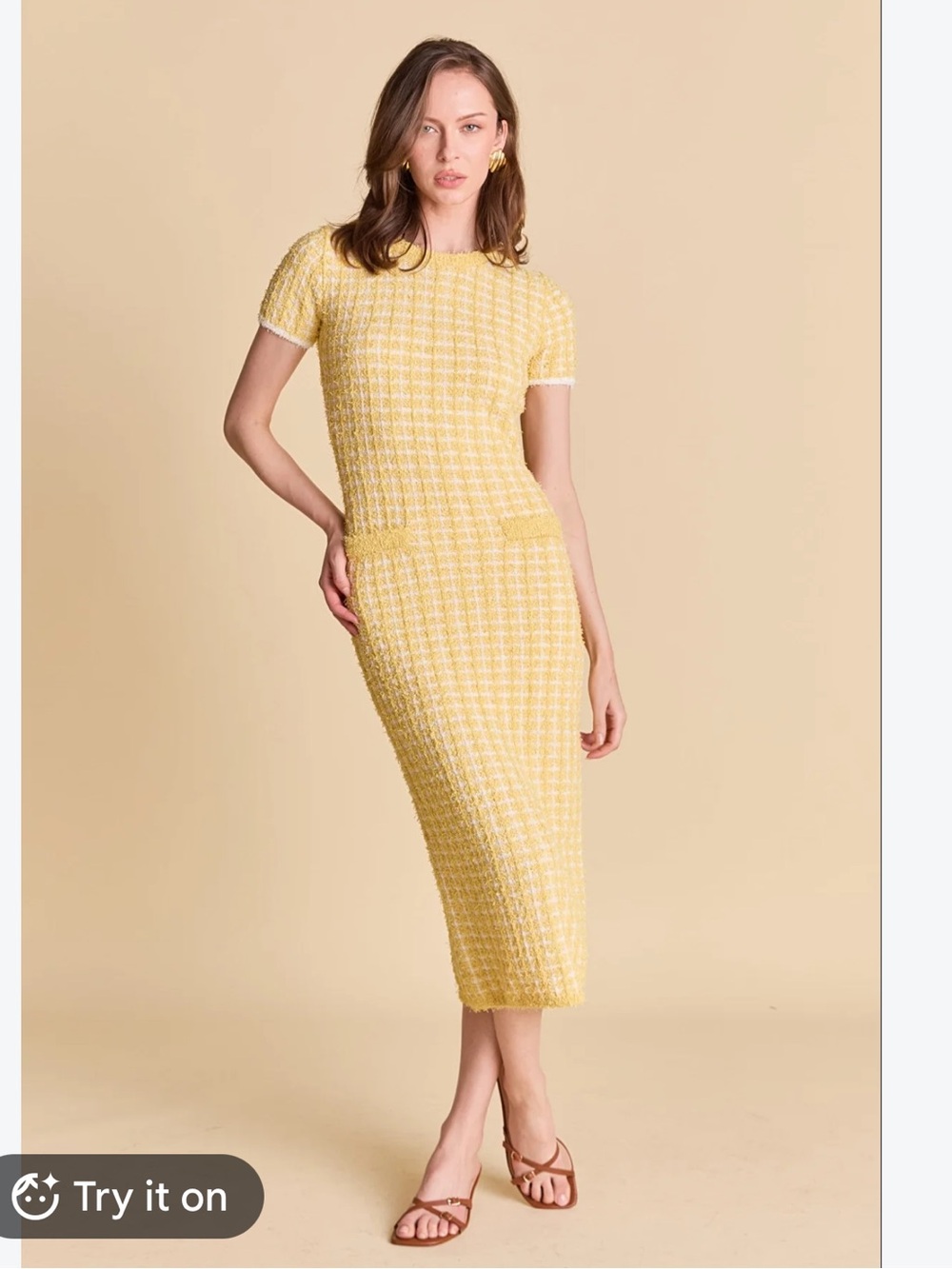 Endless Rose🔥 NWOT Women's Yellow Check Knit Dress
SRP $140